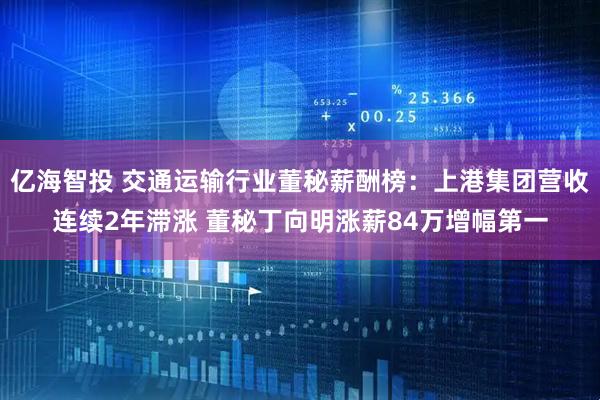亿海智投 交通运输行业董秘薪酬榜：上港集团营收连续2年滞涨 董秘丁向明涨薪84万增幅第一