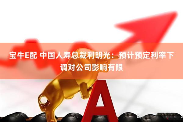 宝牛E配 中国人寿总裁利明光：预计预定利率下调对公司影响有限