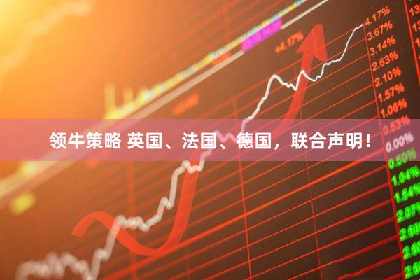 领牛策略 英国、法国、德国，联合声明！